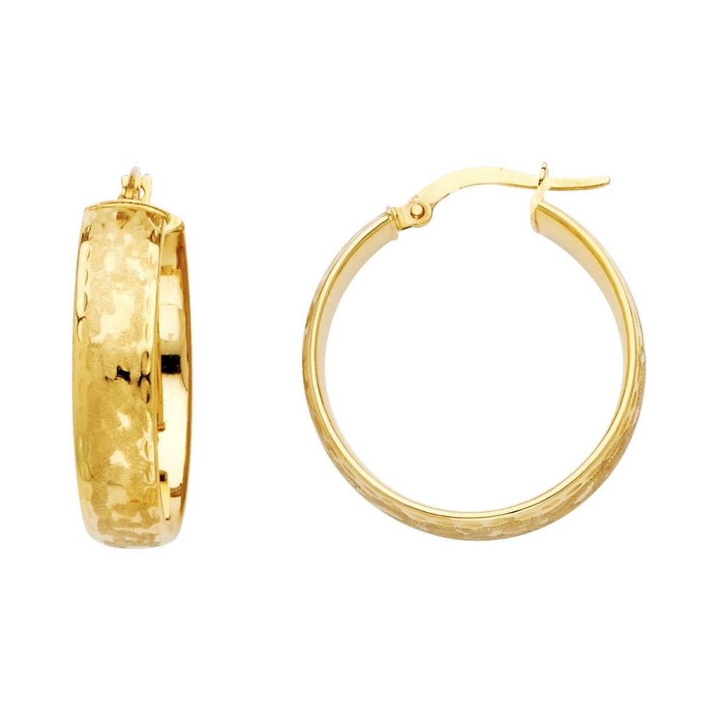 14 Kt Gold 6mm Hoop Earrings